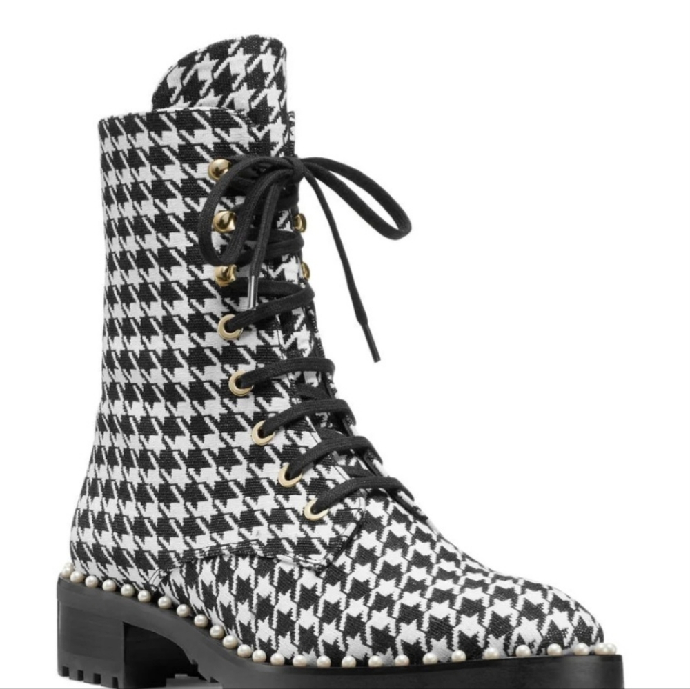 Stuart weitzman houndstooth pearl boots